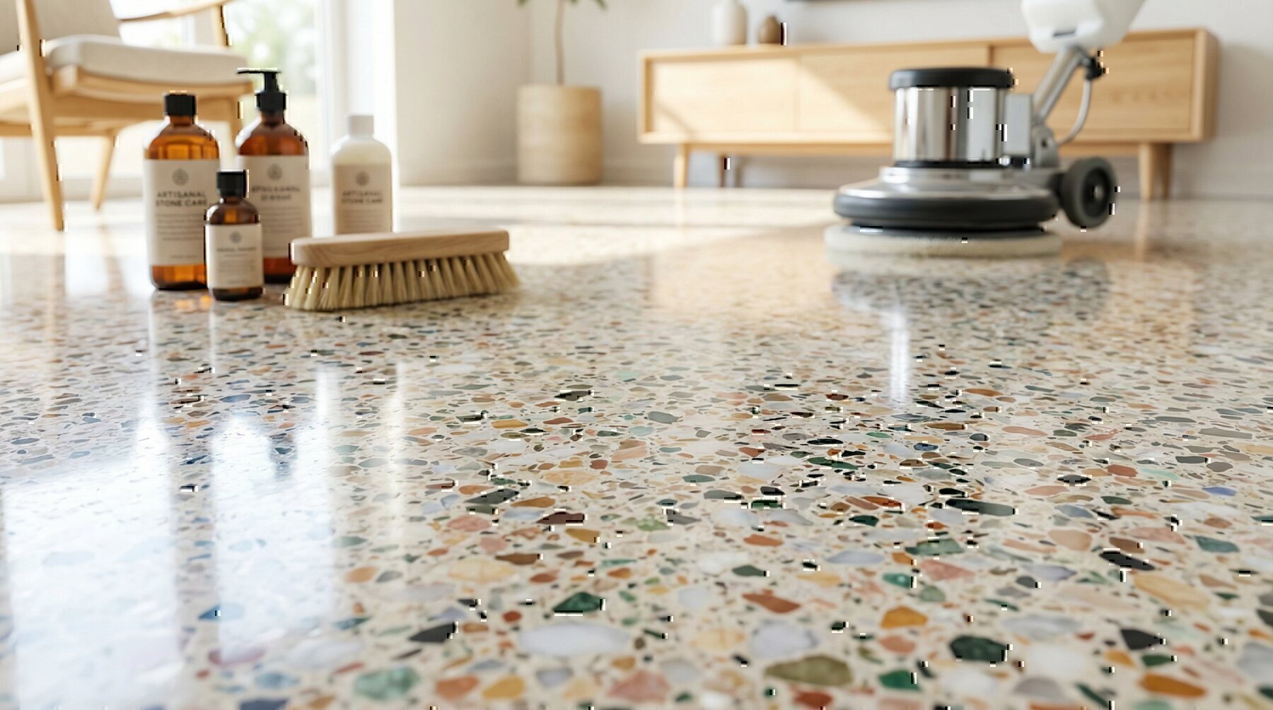 Terrazzoboeden Reinigen Terrazzoboden Schleifen Terazzo Pflegen