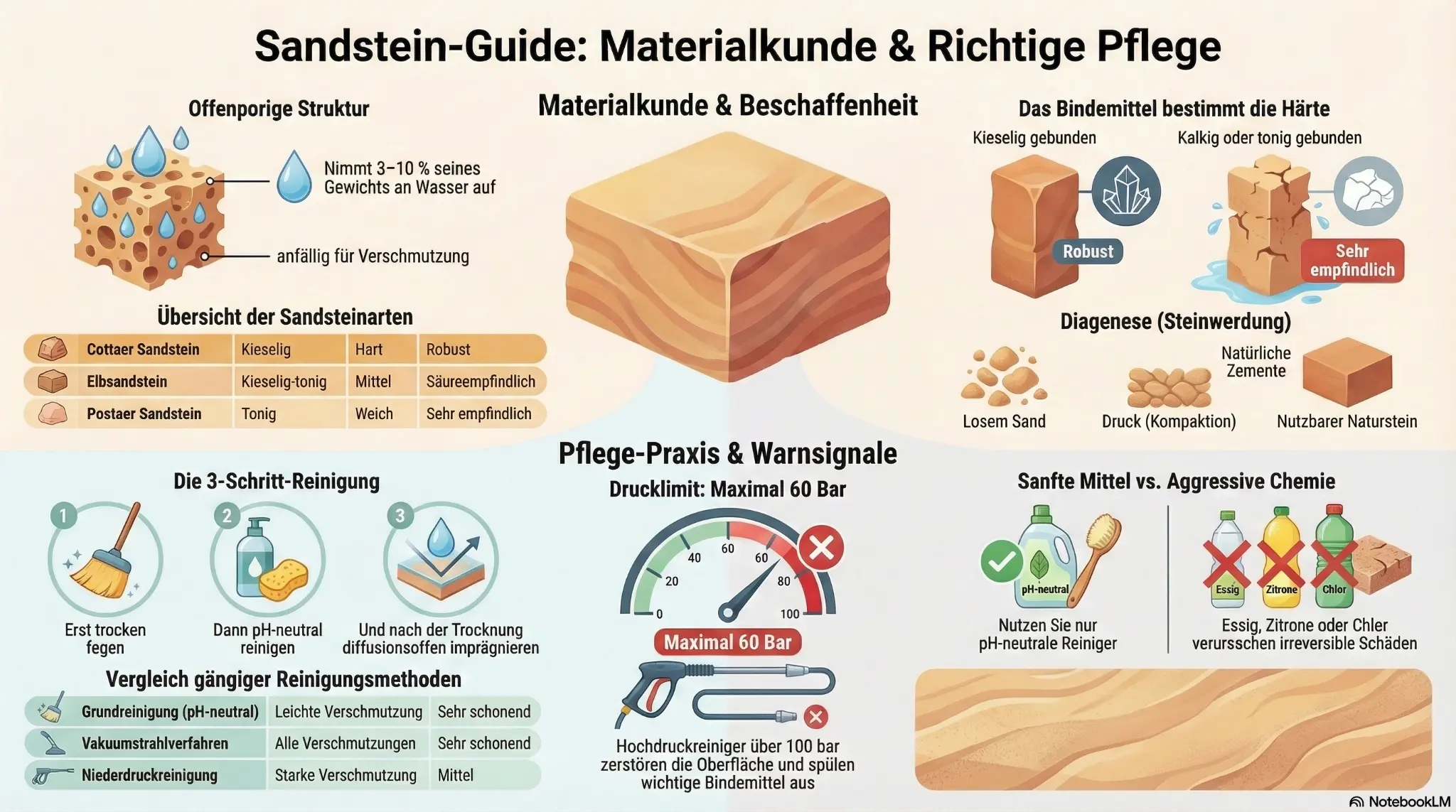 Sandsteinreinigenberlin_0b31b158 Infografik Sandstein-Guide: Materialkunde und Richtige Pflege – Sandsteinarten, 3-Schritt-