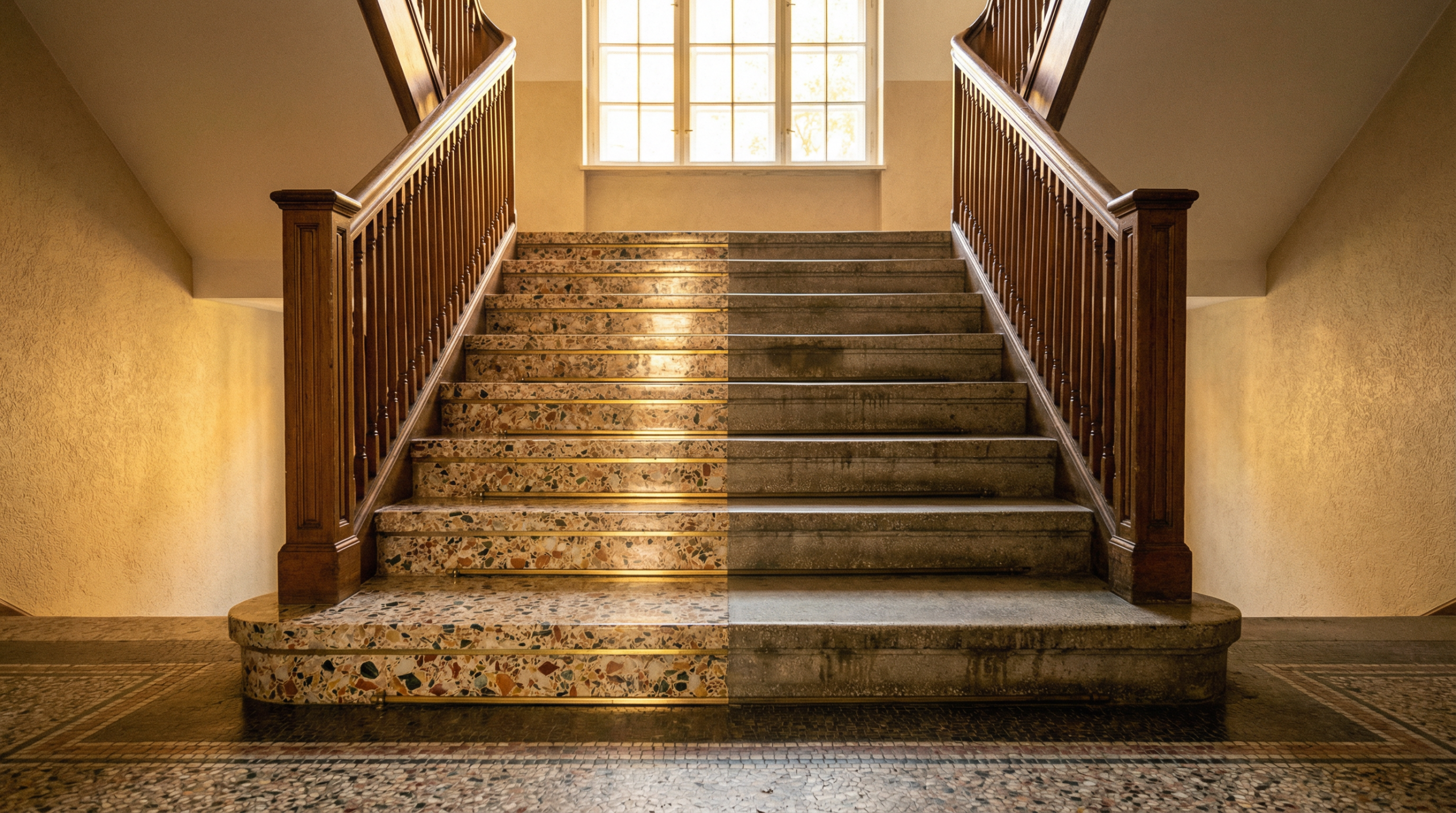 Terrazzostufen aufarbeiten – Terrazzo Sanierung Berlin