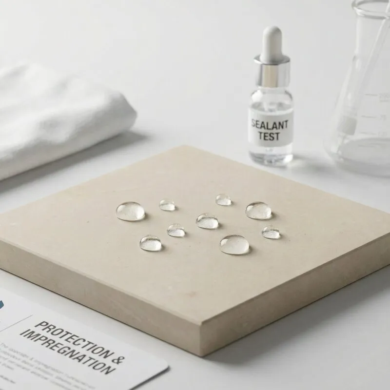 Wassertropfen als Test einer Steinimprägnierung